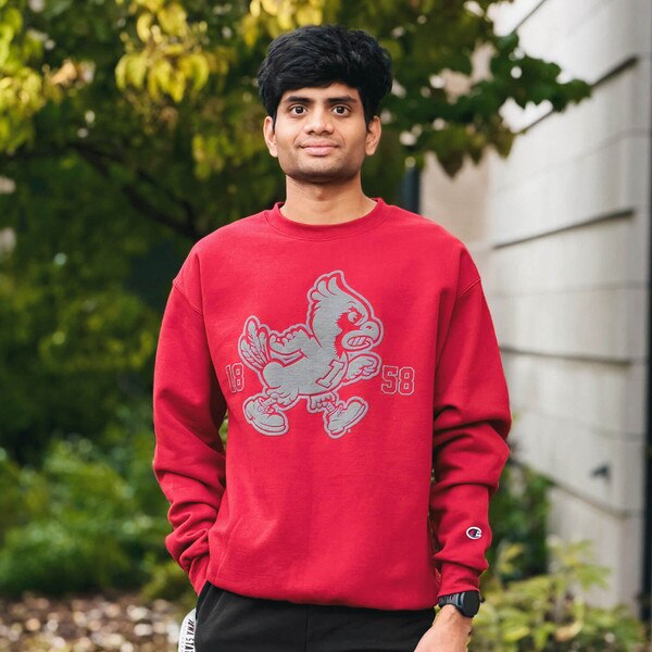 Champion Puff Ink Walking Cy Cardinal Powerblend Crewneck Sweatshirt